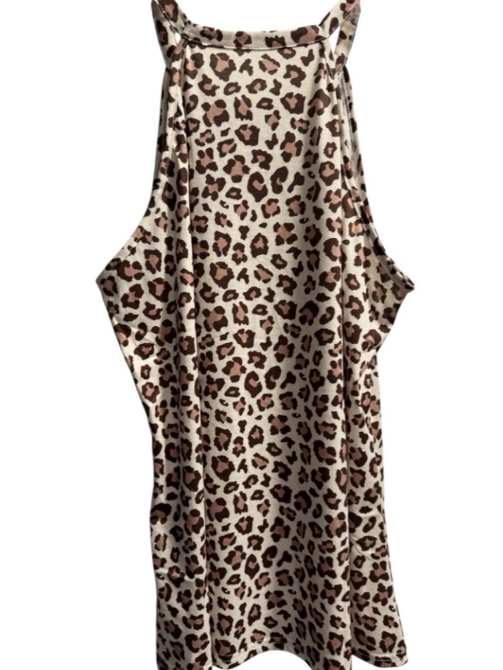 NWOT Lightweight Animal Print Halter Keyhole Tee PTP 21 - Picture 6 of 11
